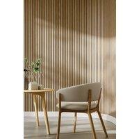 Living and Home 60x120cm MDF Slat Wall Panel with PVC Veneer & PET Backing in Brown | Size: 60x120 cm