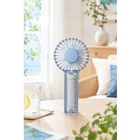 Doshisha Portable Transparent Dual-Blade Fan - Powerful, Glowy Design in Blue