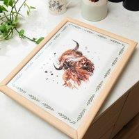 Madison & Mayfair Charming Highland Cow Lap Tray in White