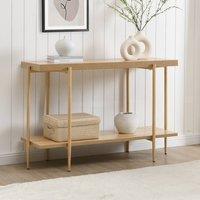Mona Vale Furniture Console Table with Storage Shelves Narrow Hallway Entryway Sofa Table Modern in Light Oak