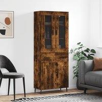 Berkfield Home Highboard Smoked Oak 69.5x34x180 cm Engineered Wood in Brown
