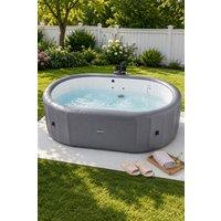 Living and Home Portable Inflatable Hot Tub with 180 Soothing Air Jets in Grey