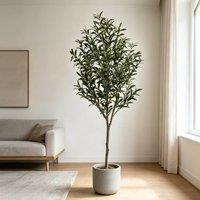 CASSILANDO Lifelike Fake Olive Tree 5FT 150cm Large Artificial Tree in Green
