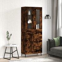 Berkfield Home Highboard Smoked Oak 69.5x34x180 cm Engineered Wood in Brown