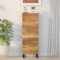 Berkfield Home Highboard with 3 Doors 40x33x110 cm Solid Wood Mango&Iron in Brown | Size: 40 x 33 x 110 cm