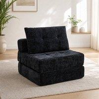 STILVORA Convertible Folding Sofa Bed with Chenille, Black