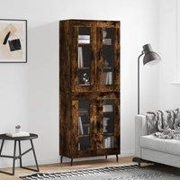 Berkfield Home Highboard Smoked Oak 69.5x34x180 cm Engineered Wood in Brown