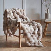 Portfolio Home Oslo Fluffy Throwover Bed Throw Blanket 150 x 200cm in Taupe | Size: 150 cm 200 cm