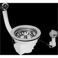 McAlpine PUFS113-CP 1.5 Pop-Up Basket Strainer Waste: 113mm Stainless Steel in White