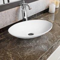 Limoge 7526 Ceramic 50cm x 35cm Oval Countertop Basin in White | Size: 50 cm x 35 cm