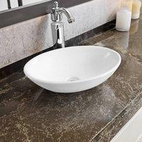 Limoge 7529 Ceramic 52cm x 32cm Oval Countertop Basin in White | Size: 52 cm x 32 cm