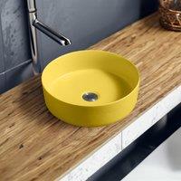 Limoge 7844 Ceramic 35cm Vert Round Countertop Basin in Yellow