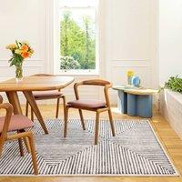 Kukoon Black & White Geometric Abstract Machine Washable Soft Area Rug | Size: 80 cm x 150 cm