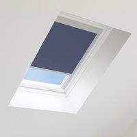 Bloc Blinds Blackout Blind for Velux Roof Window - Navy in Silver | Size: MK08
