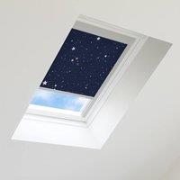 Bloc Blinds Blackout Blind for Velux Roof Window - Night Sky in Silver | Size: M04