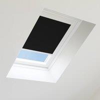 Bloc Blinds Blackout Blind for Velux Roof Window - Black in White | Size: S06