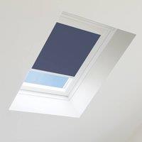Bloc Blinds Blackout Blind for Velux Roof Window - Navy in White | Size: P08