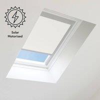 Bloc Blinds Solar Powered Blackout Blind for Velux Roof Windows - White in Silver | Size: MK04