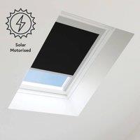 Bloc Blinds Solar Powered Blackout Blind for Velux Roof Windows - Black in Silver | Size: MK06