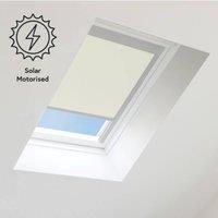 Bloc Blinds Solar Powered Blackout Blind for Velux Roof Windows - Cream in Silver | Size: P08