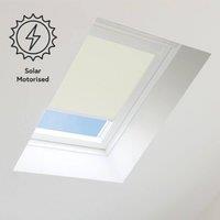 Bloc Blinds Solar Powered Blackout Blind for Velux Roof Windows - Cream in White | Size: MK08