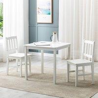 MCC Direct Solid Wooden Kitchen Dining Table & 2 Chairs in White