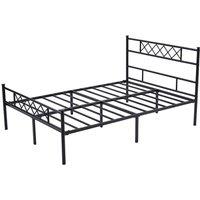 MCC Direct Metal Bed frame Bed Modern style Head & Footboard Felix in Black | Size: Double