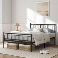 MCC Direct Metal Bed frame Bed Modern style Head & Footboard Finn in Black | Size: Double