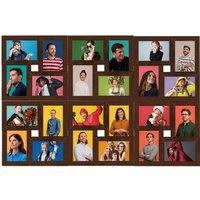 Berkfield Home Collage Photo Frame for 24x(13x18 cm) Picture Dark Brown MDF | Size: 13x18 cm