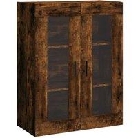 Berkfield Home Wall Mounted Cabinet Smoked Oak 69.5x34x90 cm in Brown