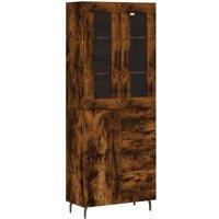 Berkfield Home Highboard Smoked Oak 69.5x34x180 cm Engineered Wood in Brown
