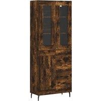Berkfield Home Highboard Smoked Oak 69.5x34x180 cm Engineered Wood in Brown