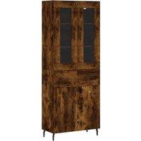 Berkfield Home Highboard Smoked Oak 69.5x34x180 cm Engineered Wood in Brown