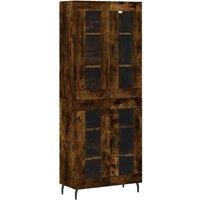 Berkfield Home Highboard Smoked Oak 69.5x34x180 cm Engineered Wood in Brown