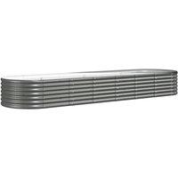 Berkfield Home Garden Raised Bed Powder-coated Steel 296x80x36 cm Grey | Size: 296 x 80 x 36 cm