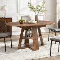 Mona Vale Furniture Extendable Oval Dining Table with Storage 4-6 Seater 110-150cm in Brown