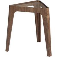 Angel Cerda Triangular Corner Table, Tempered Glass Top, Walnut in Brown