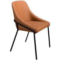Angel Cerda Orange Leatherette Dining Chair Black Stainless Steel