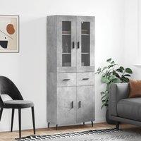 Berkfield Home Highboard Concrete Grey 69.5x34x180 cm Engineered Wood