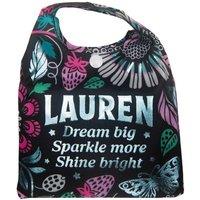 History & Heraldry Women's Personalised Sparkle Shopper Bag - Over 80 Names & Titles - Lauren in Black
