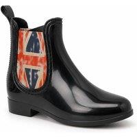 Spot On Women's Union Jack Chelsea Ankle Wellington Boots in True Black | Size: 7