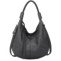 Fontanella Fashion Women's Periya PU Leather Hobo Shoulder Bag in Dark Grey