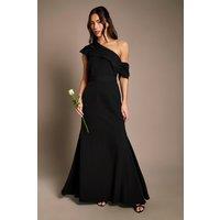 Coast Women's Crepe High Neck One Shoulder Bridesmaid Maxi Dress in Black | Size: 16
