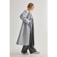 NastyGal Women's Premium Corseted Detail Maxi Coat in Grey | Size: 6
