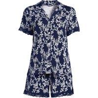 Lands' End Women's Cooling Pyjama Set With Shorts in Navy | Size: 3X