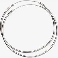 T.H.Baker Women's Sterling Silver 50mm x 1.5mm Hoop Earrings H242