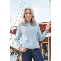 WoolOvers Women's Monty The Dachshund Jumper in Baby Blue | Size: 2XL