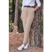 WoolOvers Women's Cotton Relaxed Trousers in Camel | Size: 12L