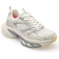 STYLEWISE Women's DesertFlow Chunky Sole Trainers in Silver | Size: 5
