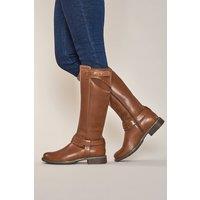 Moshulu Women's 'Mistletoe' Classic Leather Long Boots in Brown | Size: 6.5